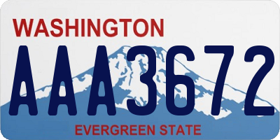 WA license plate AAA3672