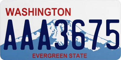 WA license plate AAA3675