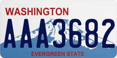 WA license plate AAA3682