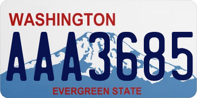 WA license plate AAA3685