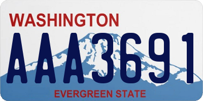 WA license plate AAA3691