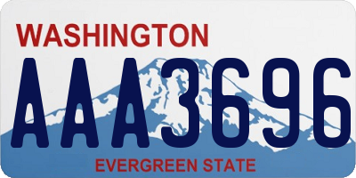 WA license plate AAA3696