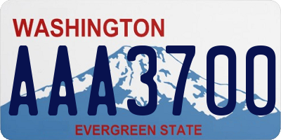 WA license plate AAA3700