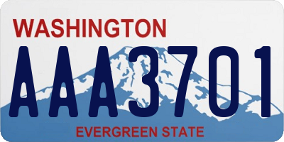 WA license plate AAA3701