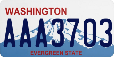 WA license plate AAA3703