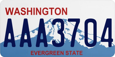 WA license plate AAA3704