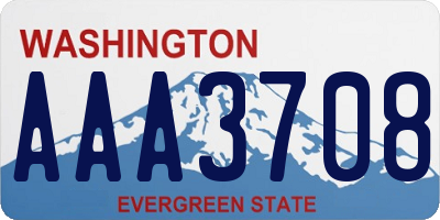 WA license plate AAA3708