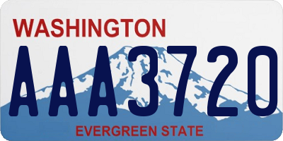 WA license plate AAA3720