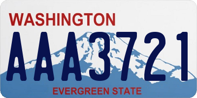 WA license plate AAA3721