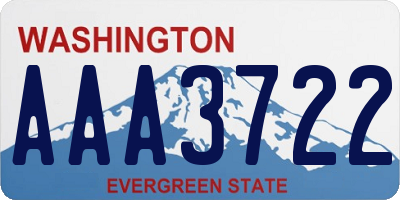 WA license plate AAA3722