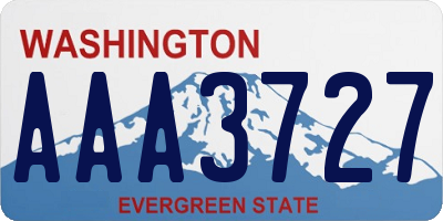 WA license plate AAA3727