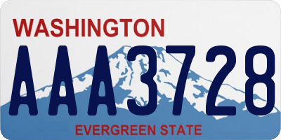 WA license plate AAA3728