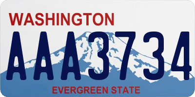 WA license plate AAA3734