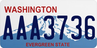 WA license plate AAA3736