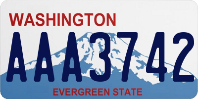 WA license plate AAA3742