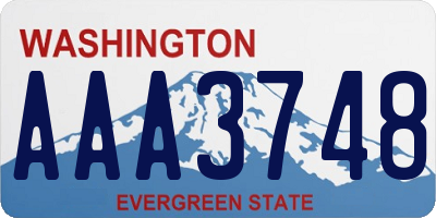 WA license plate AAA3748