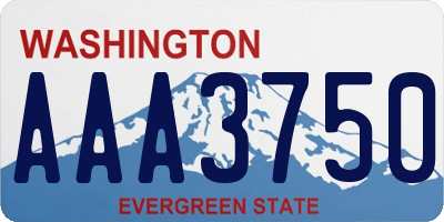 WA license plate AAA3750