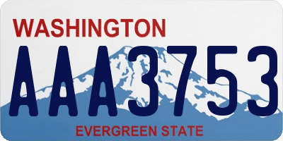 WA license plate AAA3753