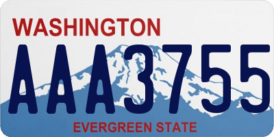 WA license plate AAA3755