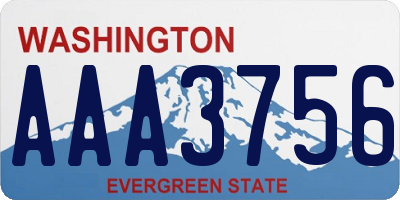WA license plate AAA3756