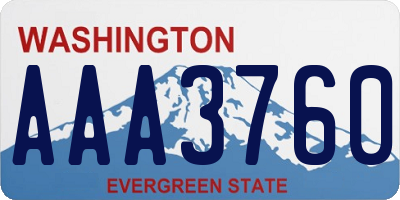 WA license plate AAA3760