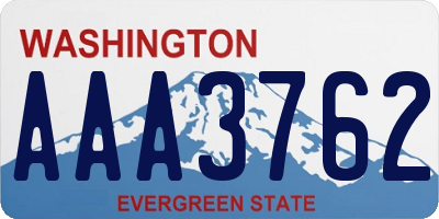 WA license plate AAA3762