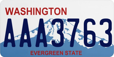 WA license plate AAA3763