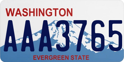 WA license plate AAA3765