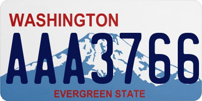 WA license plate AAA3766