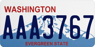 WA license plate AAA3767