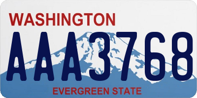 WA license plate AAA3768