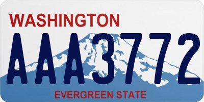 WA license plate AAA3772