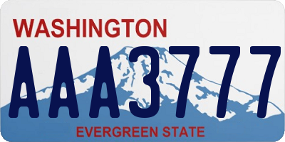 WA license plate AAA3777