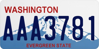 WA license plate AAA3781