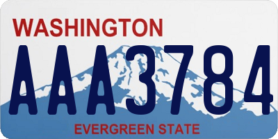 WA license plate AAA3784