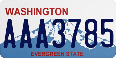 WA license plate AAA3785