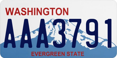 WA license plate AAA3791