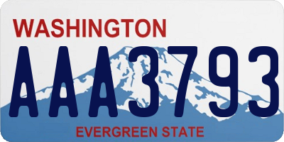 WA license plate AAA3793