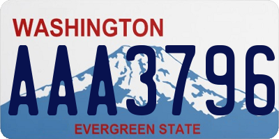WA license plate AAA3796