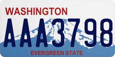 WA license plate AAA3798