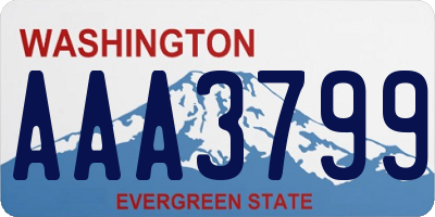 WA license plate AAA3799