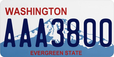 WA license plate AAA3800