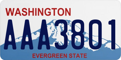WA license plate AAA3801