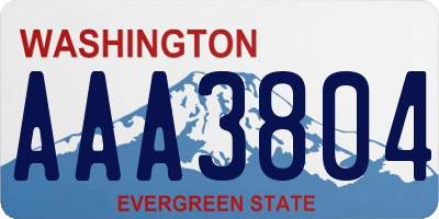 WA license plate AAA3804