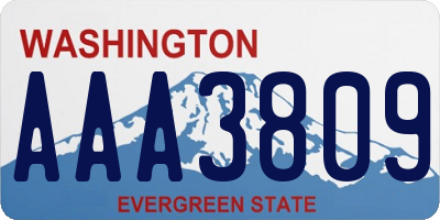 WA license plate AAA3809