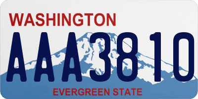 WA license plate AAA3810