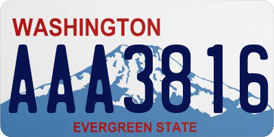 WA license plate AAA3816