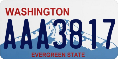 WA license plate AAA3817