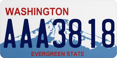 WA license plate AAA3818