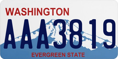 WA license plate AAA3819